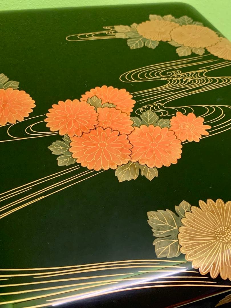 輪島塗　慶塚漆器工房　菊水蒔絵　 文庫　文箱