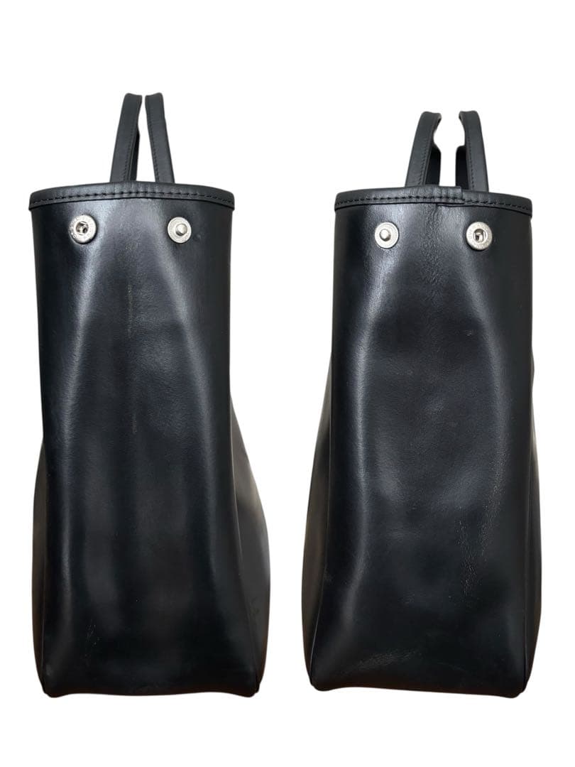 【良品】ロンシャン　トートバッグ　オールレザー　黒　エンボスロゴ　手提げ　大容量