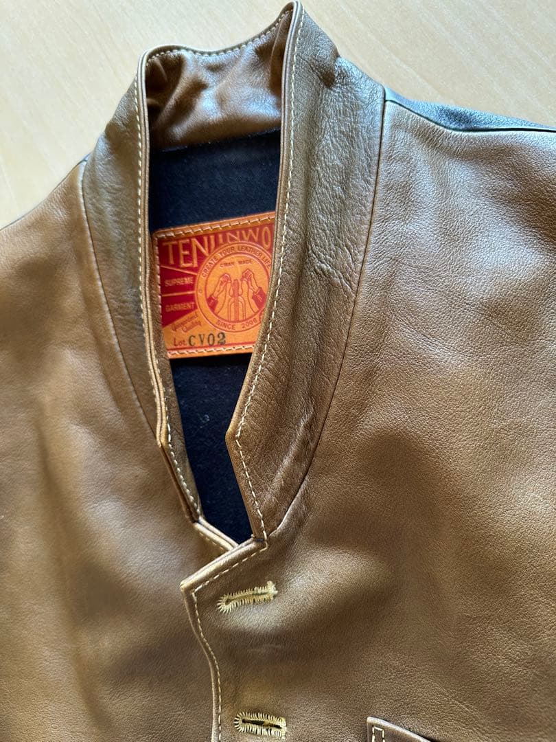 【年末年始限定値下げ】天神ワークス　レザーベストCV02 サイズ36(M相当)