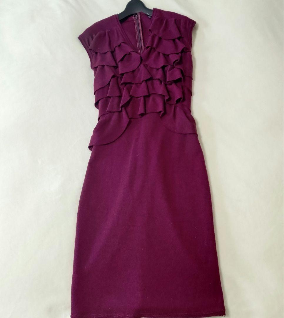 FENDI フリースウール100％ フリルワンピース