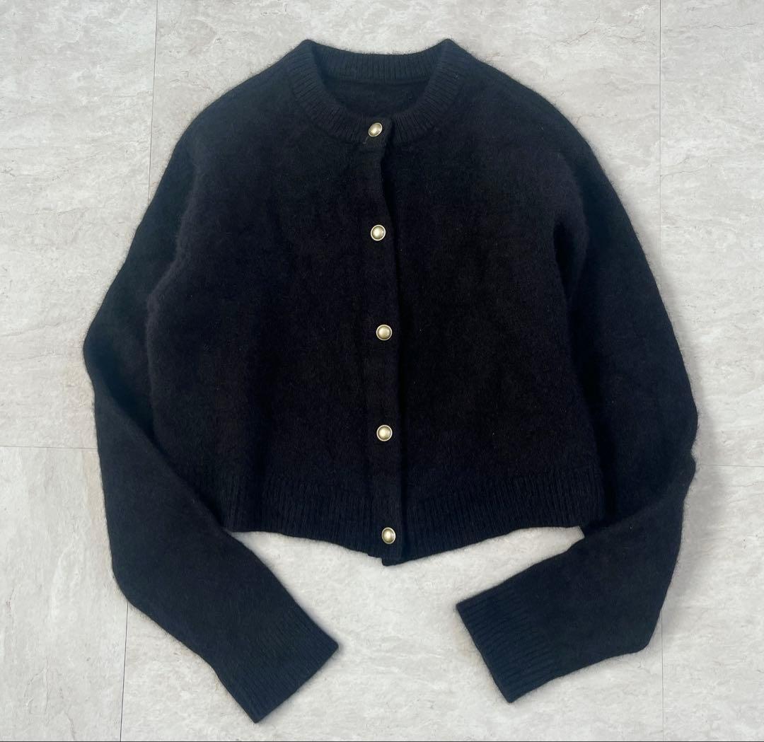 ガリャルダガランテ 2wayショートカーディガン クロップド 金ボタン シャギー