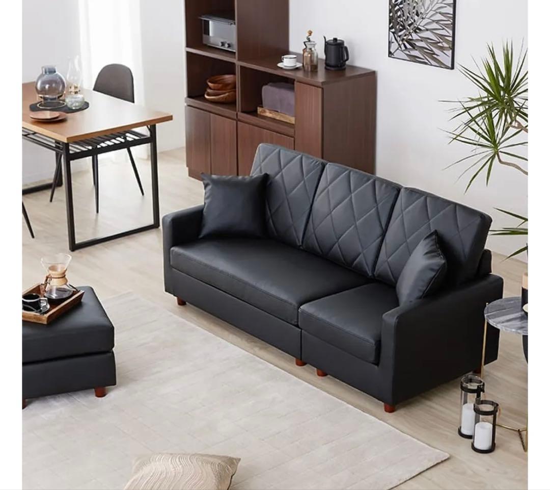 【送料込み】 LOWYA ロウヤ 3人掛け PVCカウチソファ