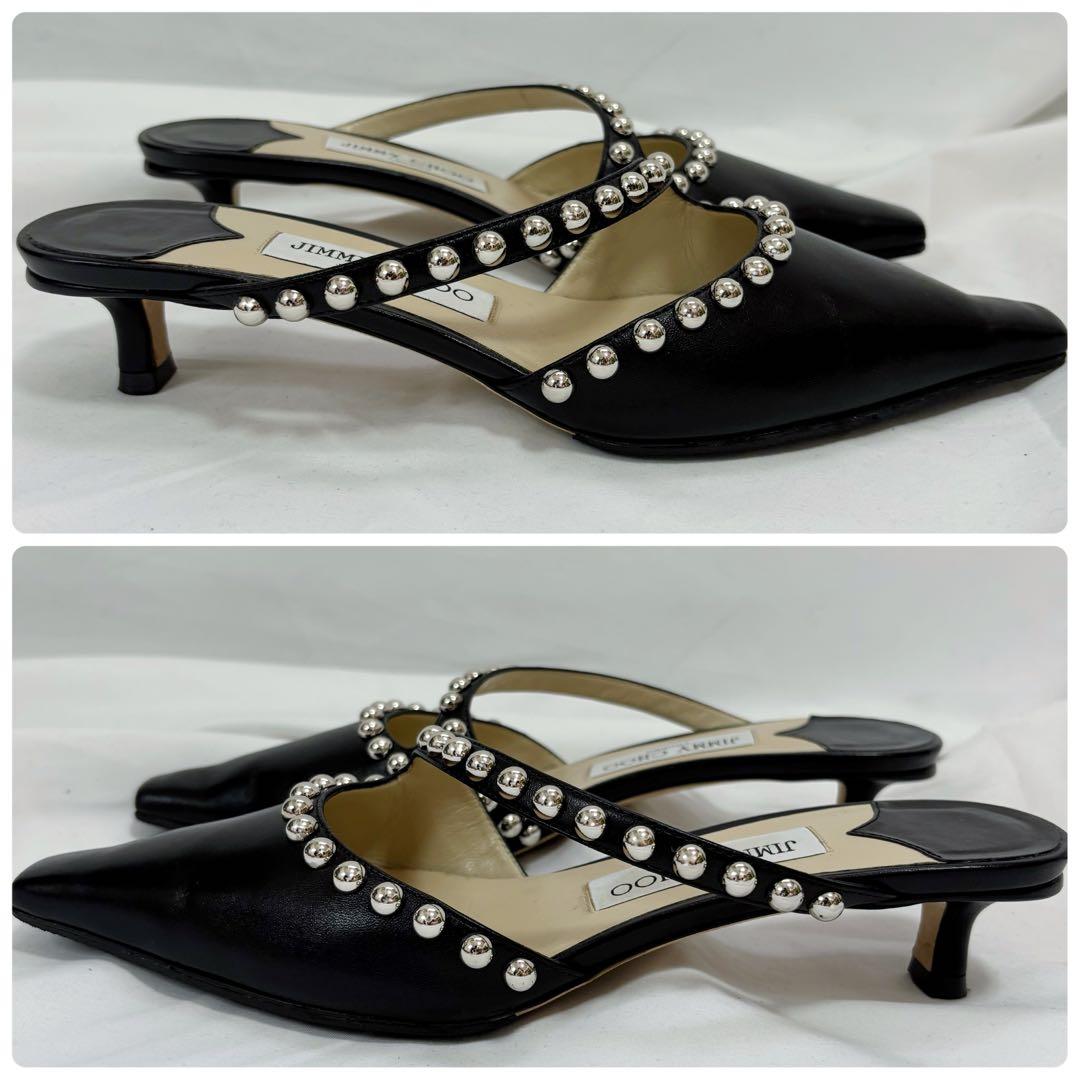 美品✨　JIMMY CHOO ジミーチュウ　ミュール　カーフ　レザー　スタッズ