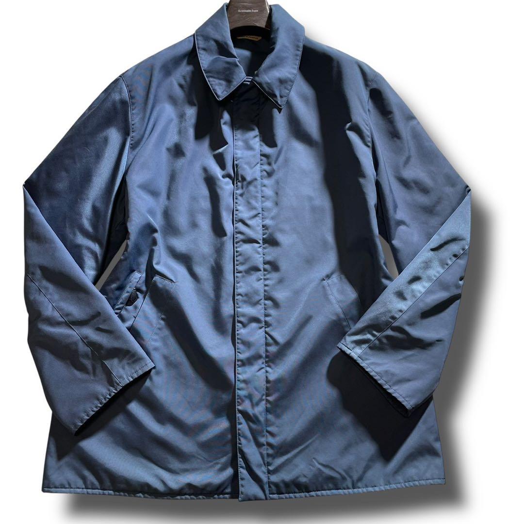 HERMES エルメス コート 52 ブルー ナイロン 中綿入り ジャケット