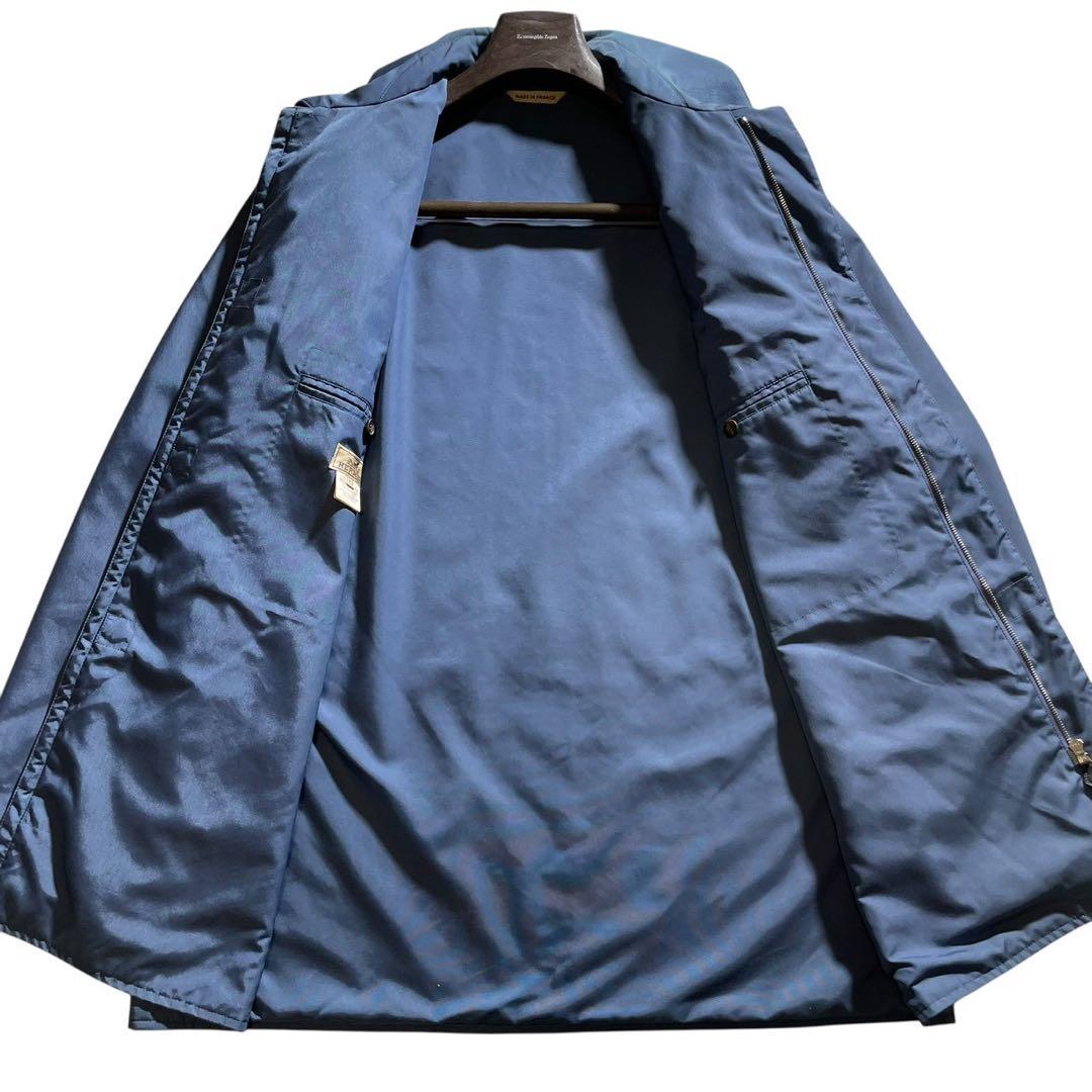 HERMES エルメス コート 52 ブルー ナイロン 中綿入り ジャケット