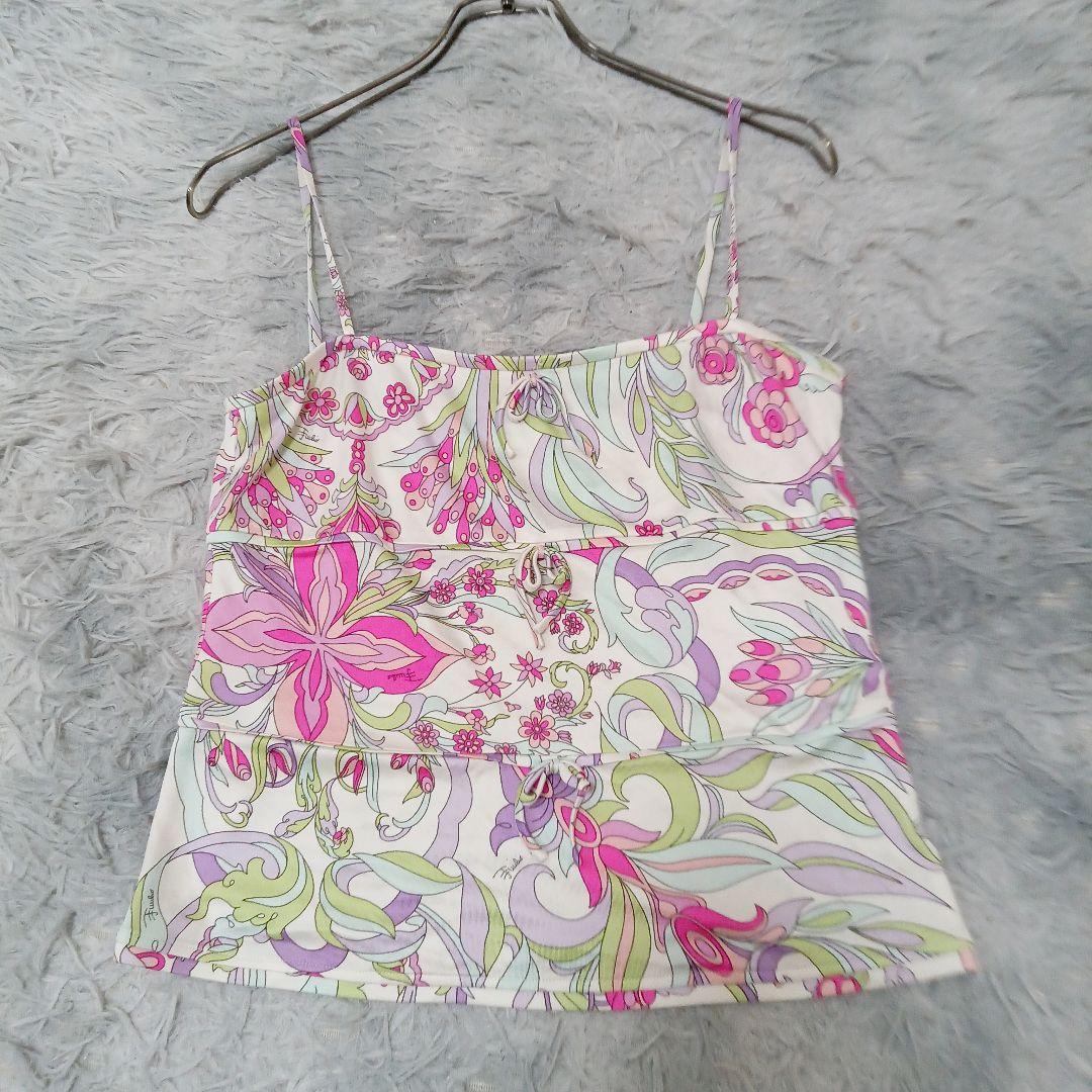 ​シルク100% EMILIO PUCCI キャミソール プッチ柄 LVJタグ
