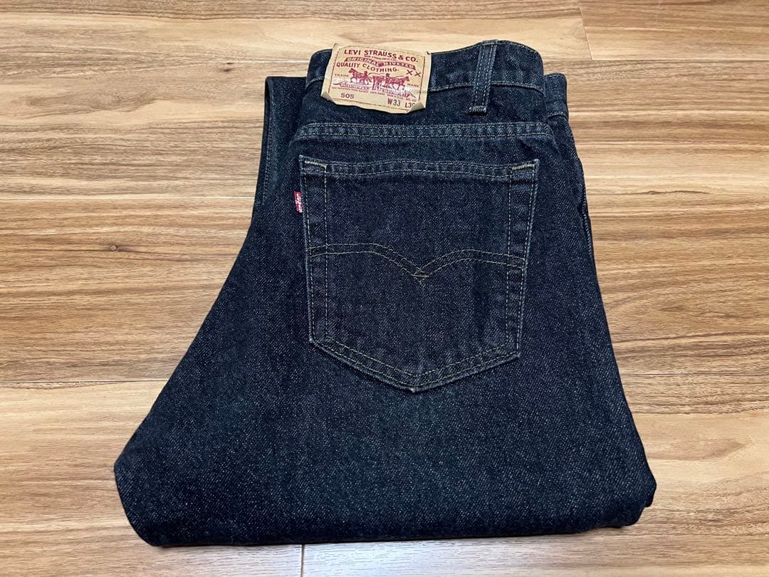 Levis 505 ブラック ジーンズ W33 L30 先染め USA製