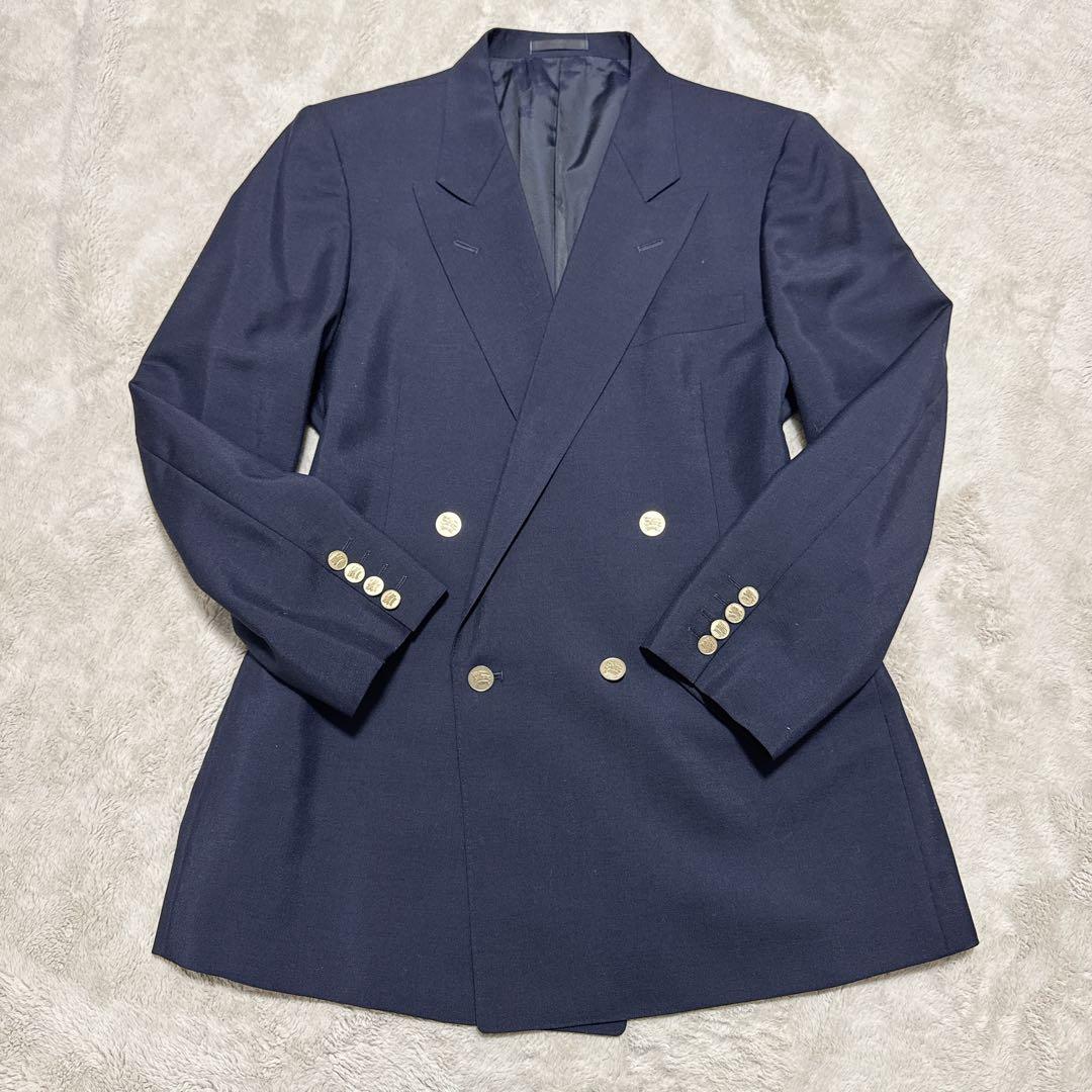 《希少》BURBERRYS 紺ブレ 金ボタン AB6 XL相当 モヘア混