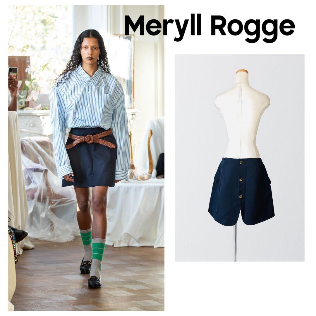 新品15万！MERYLL ROGGE 金ボタン テーラード スカート 紺 42