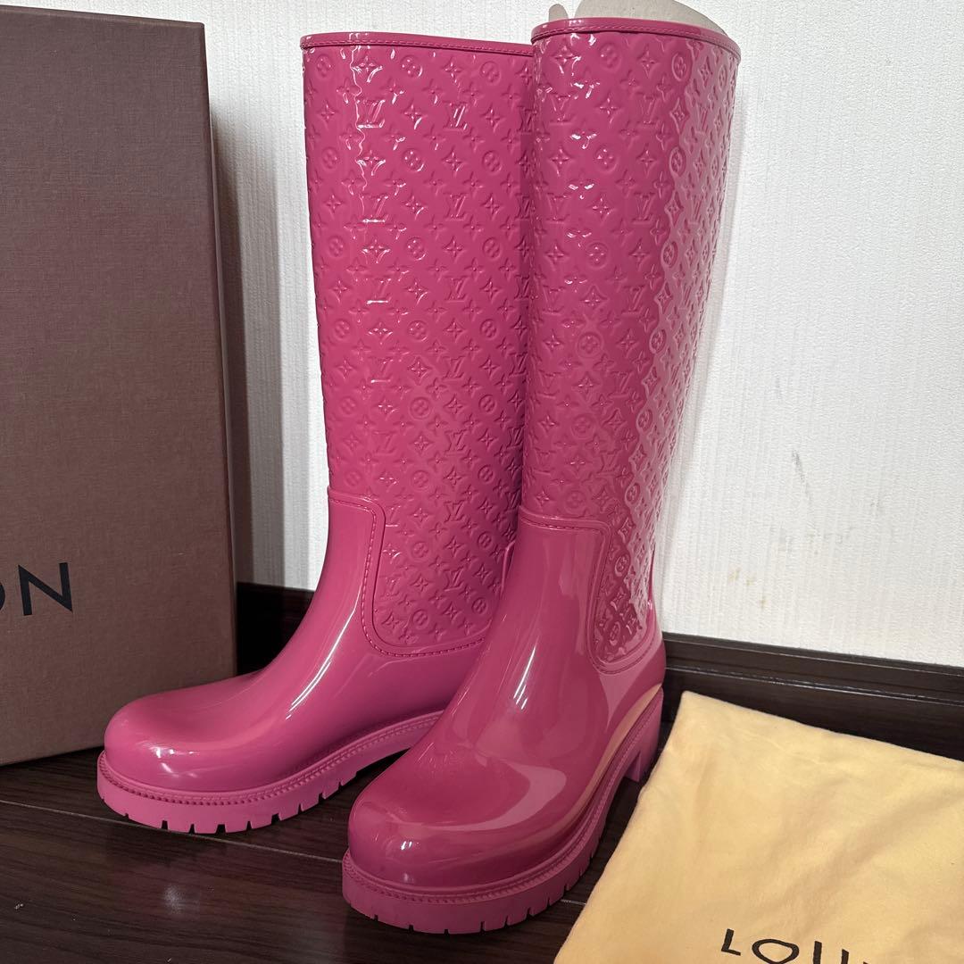 LOUIS VUITTON ピンクラバー　レイン　ブーツ