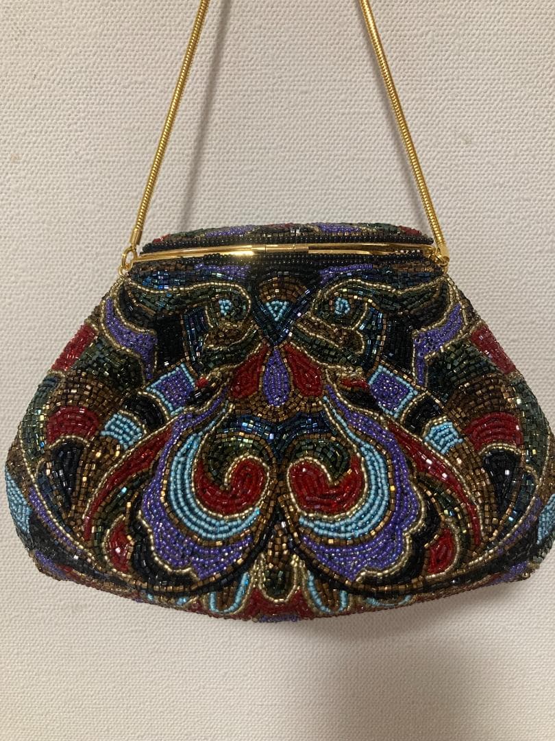 未使用　LUMY ルミーはしもと　ビーズ刺繍　ビーズバッグ　パーティーバッグ