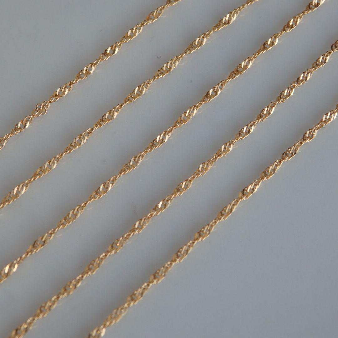 眠り姫　k18ネックレス　スクリューチェーン　1.3㎜幅