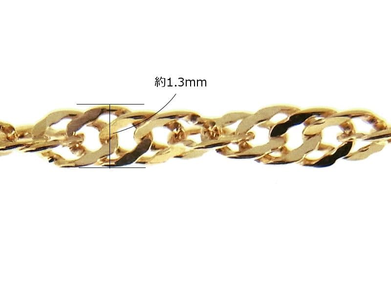 眠り姫　k18ネックレス　スクリューチェーン　1.3㎜幅