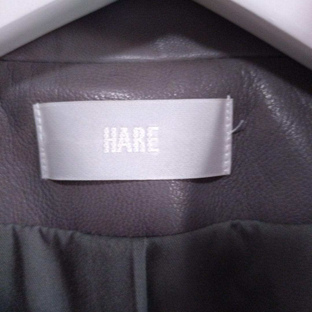 HARE グレー シングルライダースジャケット
