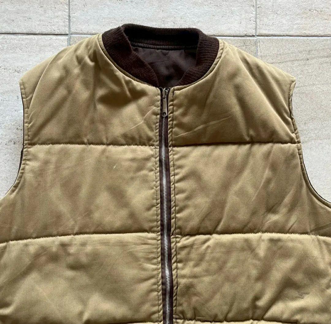 80's ダウンベスト　ブラウン　リバーシブル　XL