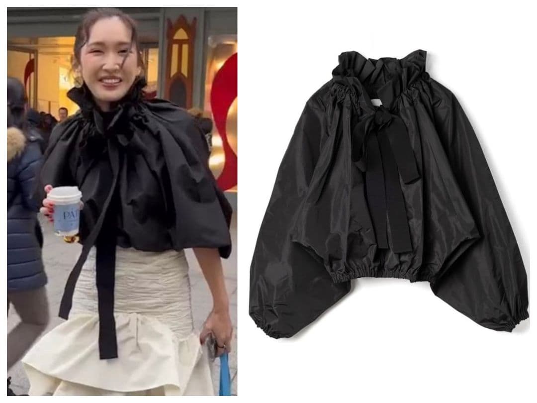 PATOU パトゥ/ドローストリングス　ラッフルフリル　ブラウス ギャザー