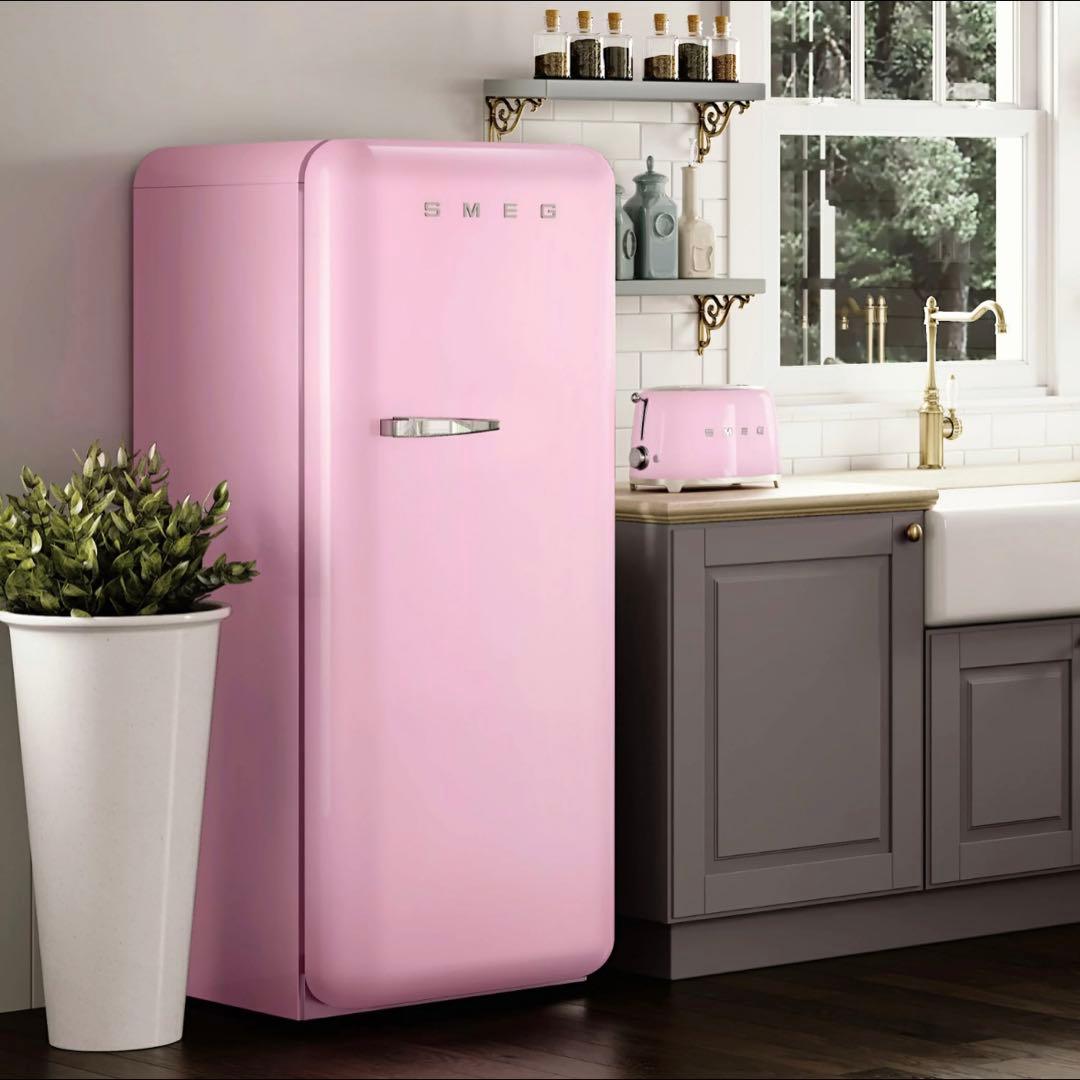 SMEG スメッグ ☆レトロ1ドア冷蔵庫 FAB28 イタリア製 ピンク☆右開き