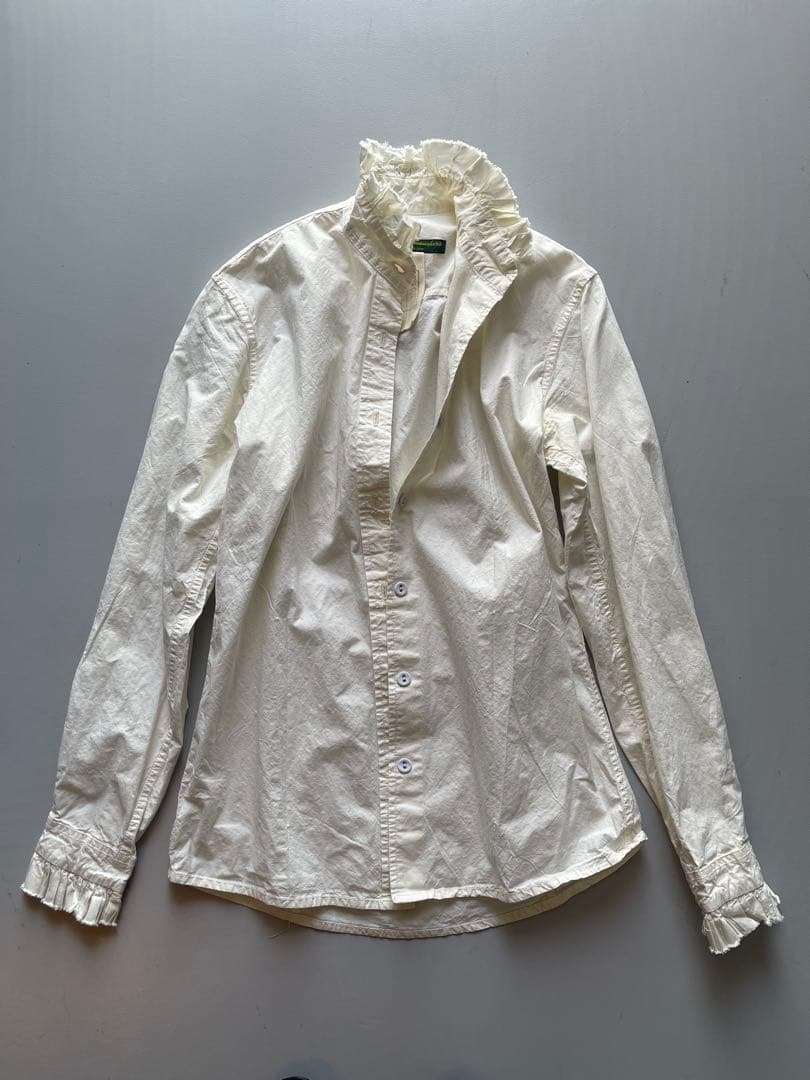 初期 Paul Harnden ポールハーデンフリル襟袖シーチングシャツ