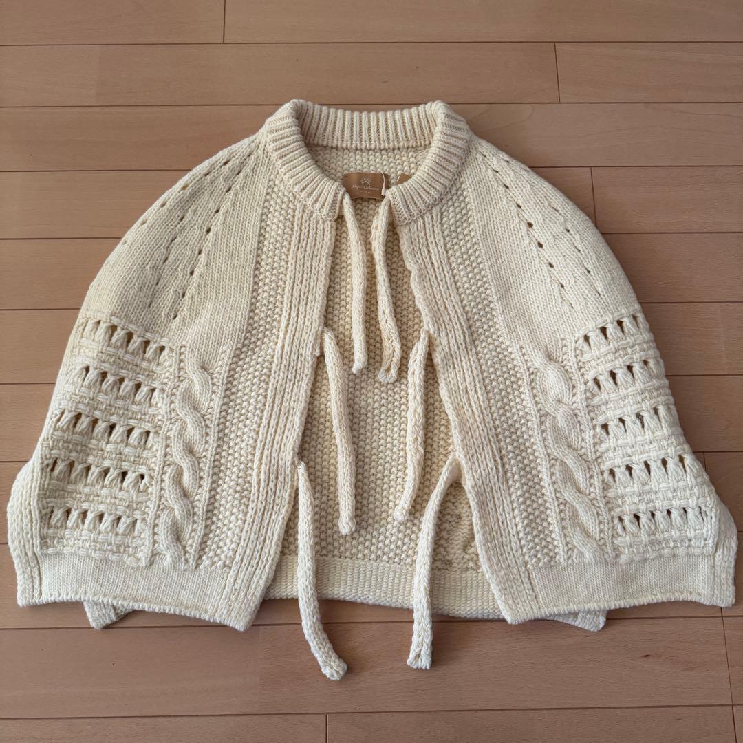 Nigel Cabourn 日本製 ケーブル編みニットケープ