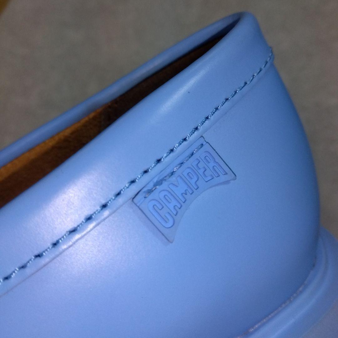 美品CAMPER カンペール 水色 厚底ローファー37