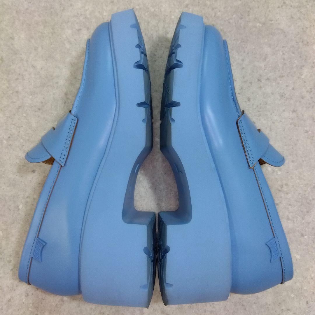 美品CAMPER カンペール 水色 厚底ローファー37