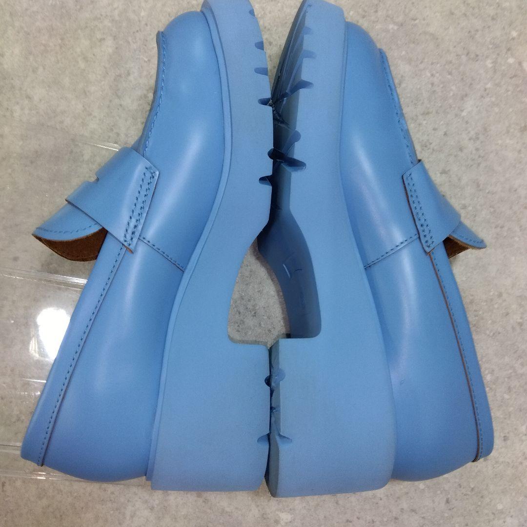 美品CAMPER カンペール 水色 厚底ローファー37