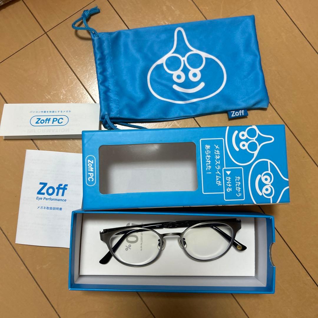 Zoff PC 度いりメガネ ケース付き　ドラクエコラボ　スライム