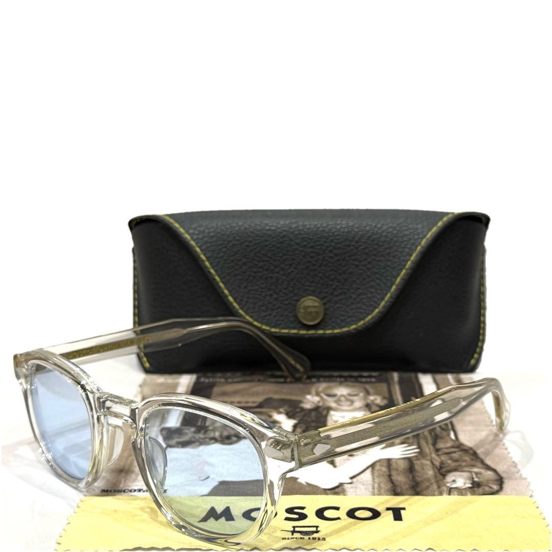 【極美品】正規品 モスコット レムトッシュ 46 クリスタル ライトブルーレンズ