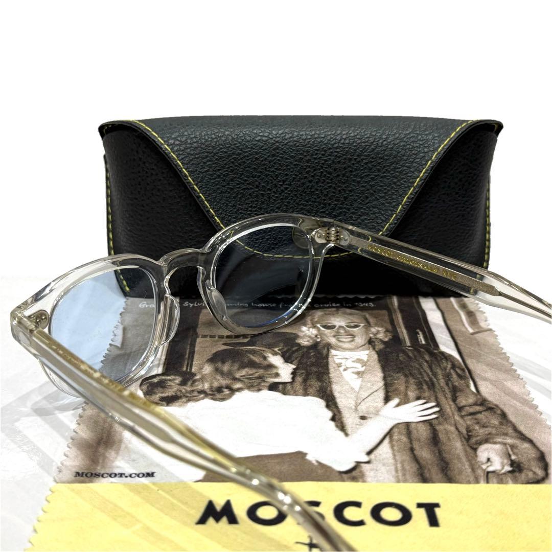 【極美品】正規品 モスコット レムトッシュ 46 クリスタル ライトブルーレンズ