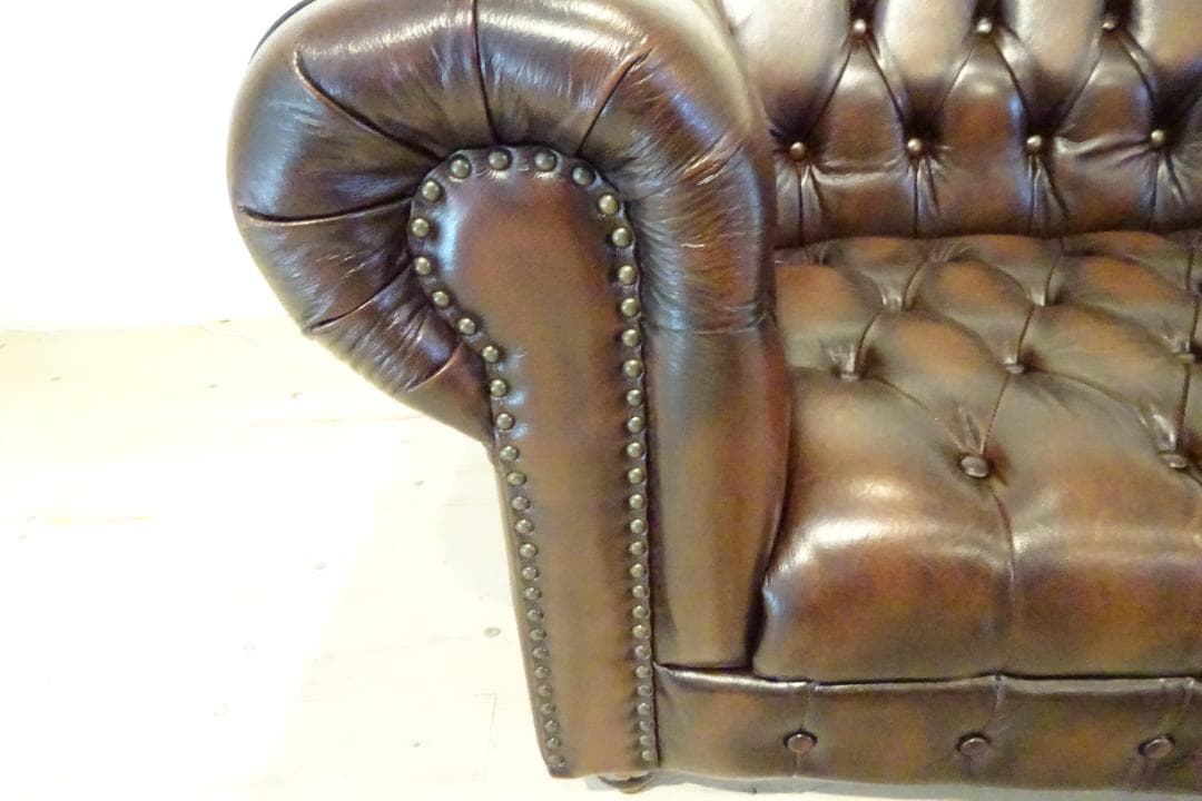 Martin28【極上】チェスターフィールド クラブマン　3人掛けソファ