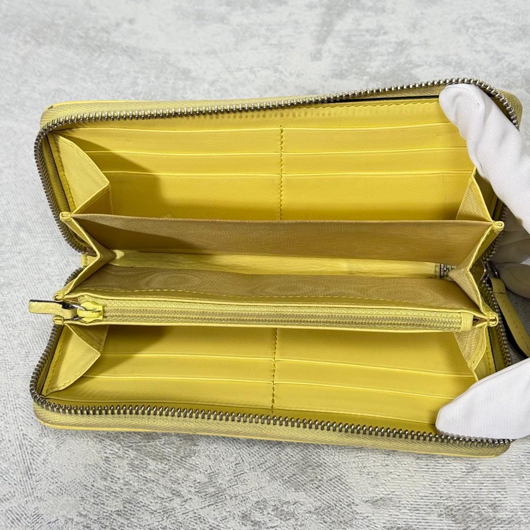 GUCCI GGマーモント キルティング ラウンドジップ 長財布 イエロー 8