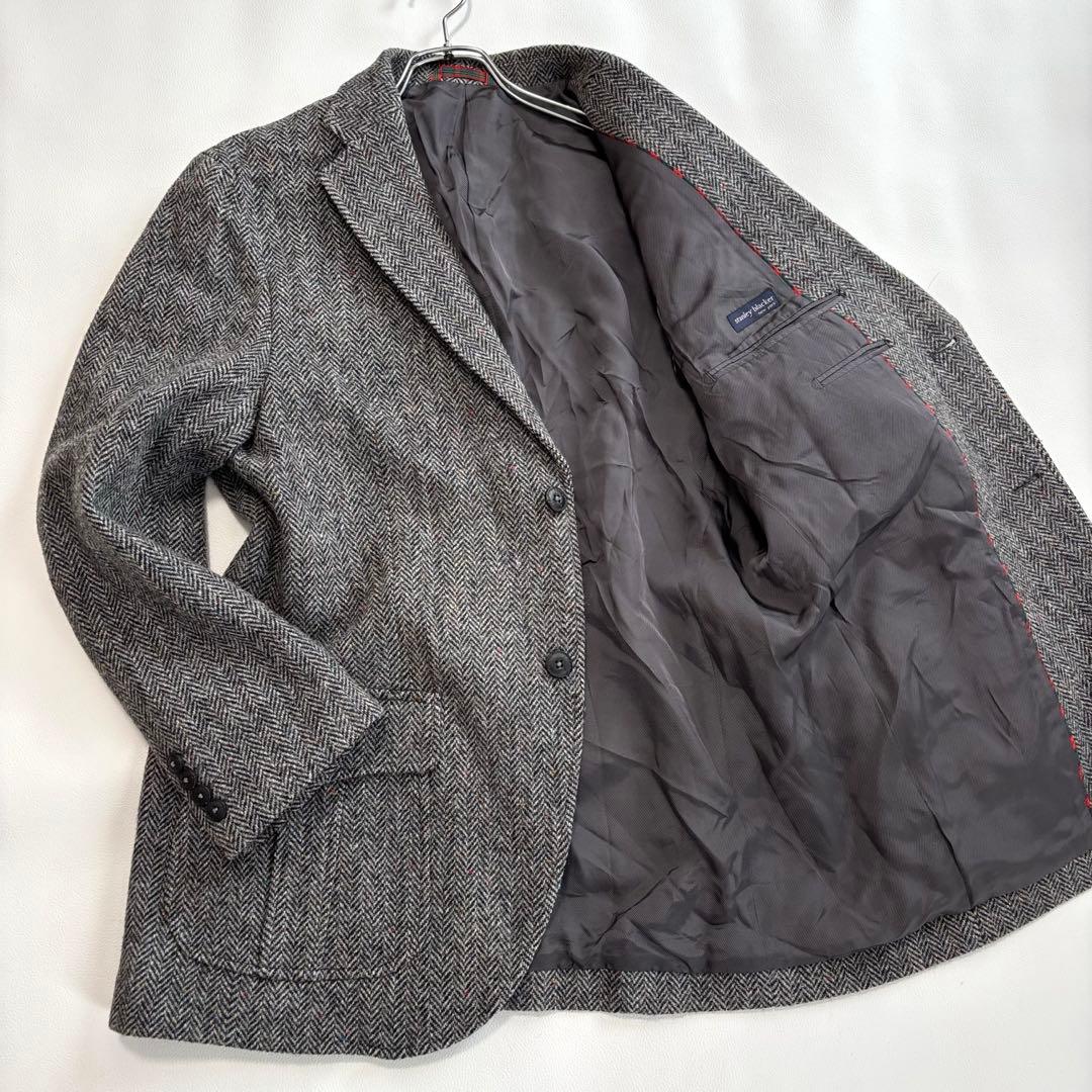 美品 ハリスツイード スタンリーブラッカー XL ミックス くるみ ジャケット