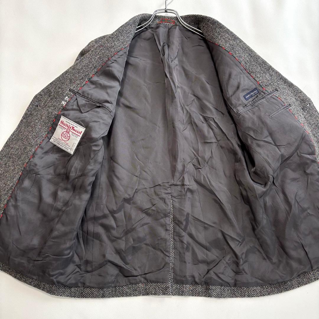 美品 ハリスツイード スタンリーブラッカー XL ミックス くるみ ジャケット
