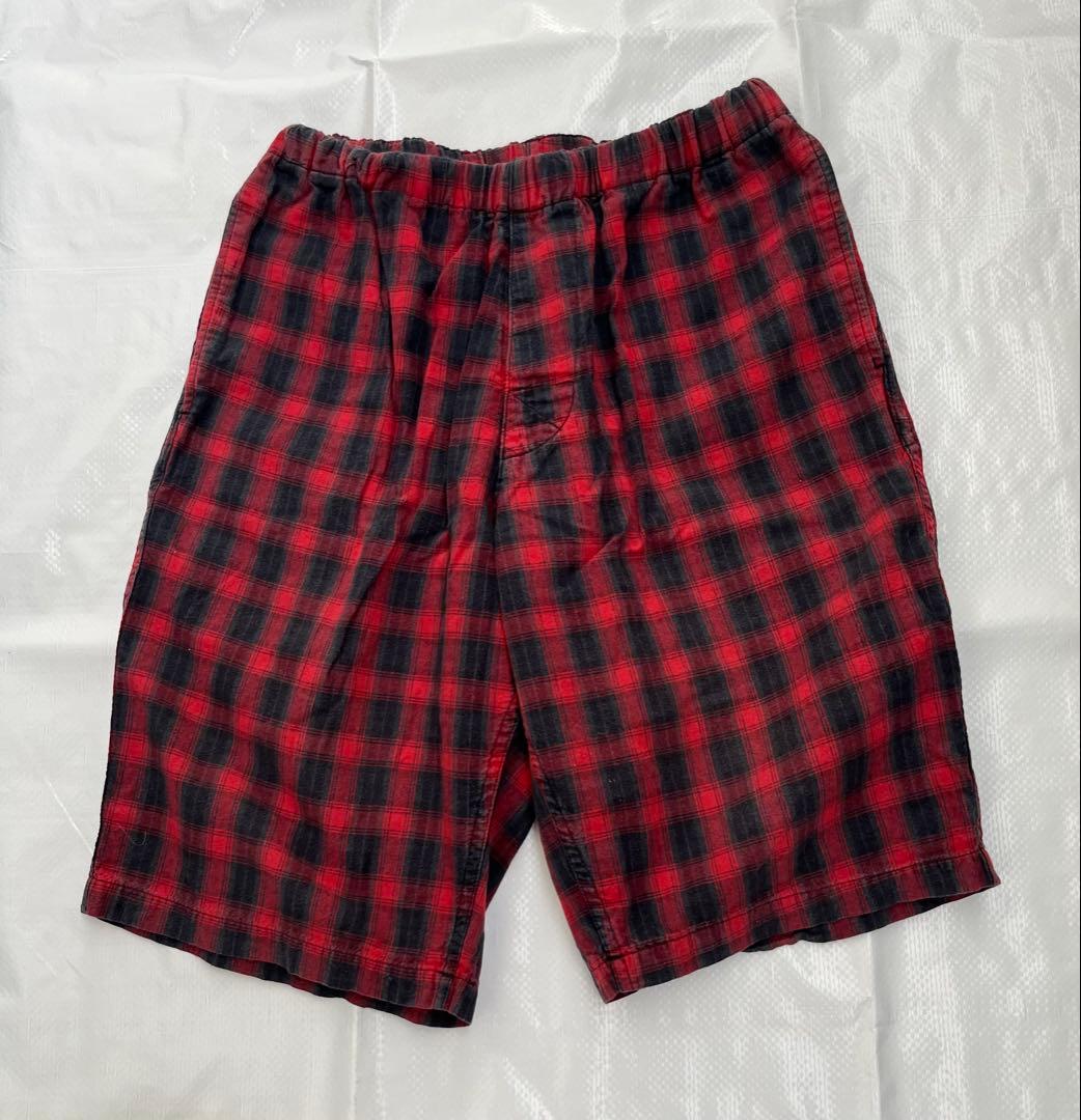GOODENOUGH 赤黒のチェック柄ショートパンツ M