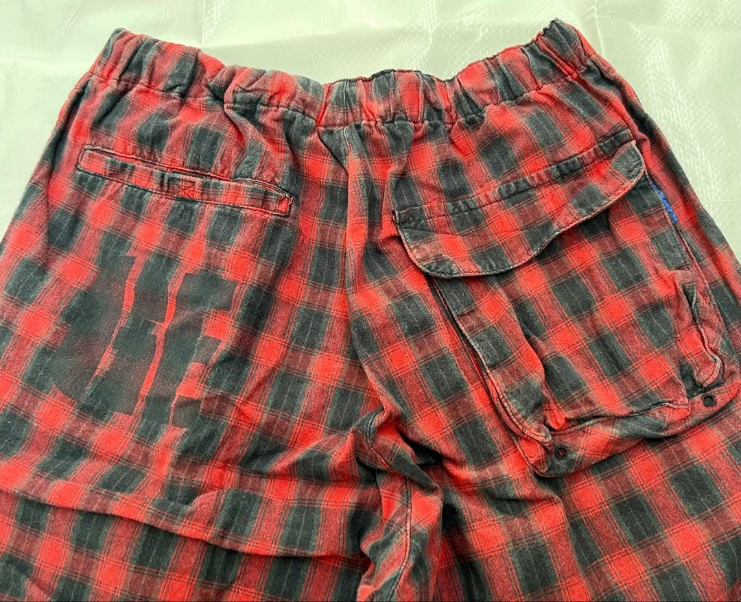 GOODENOUGH 赤黒のチェック柄ショートパンツ M