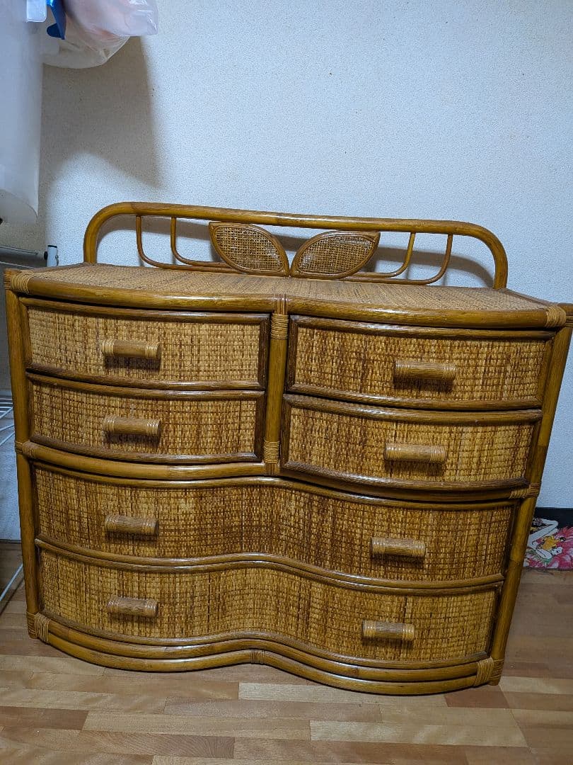 籘　ラタン 4段チェスト