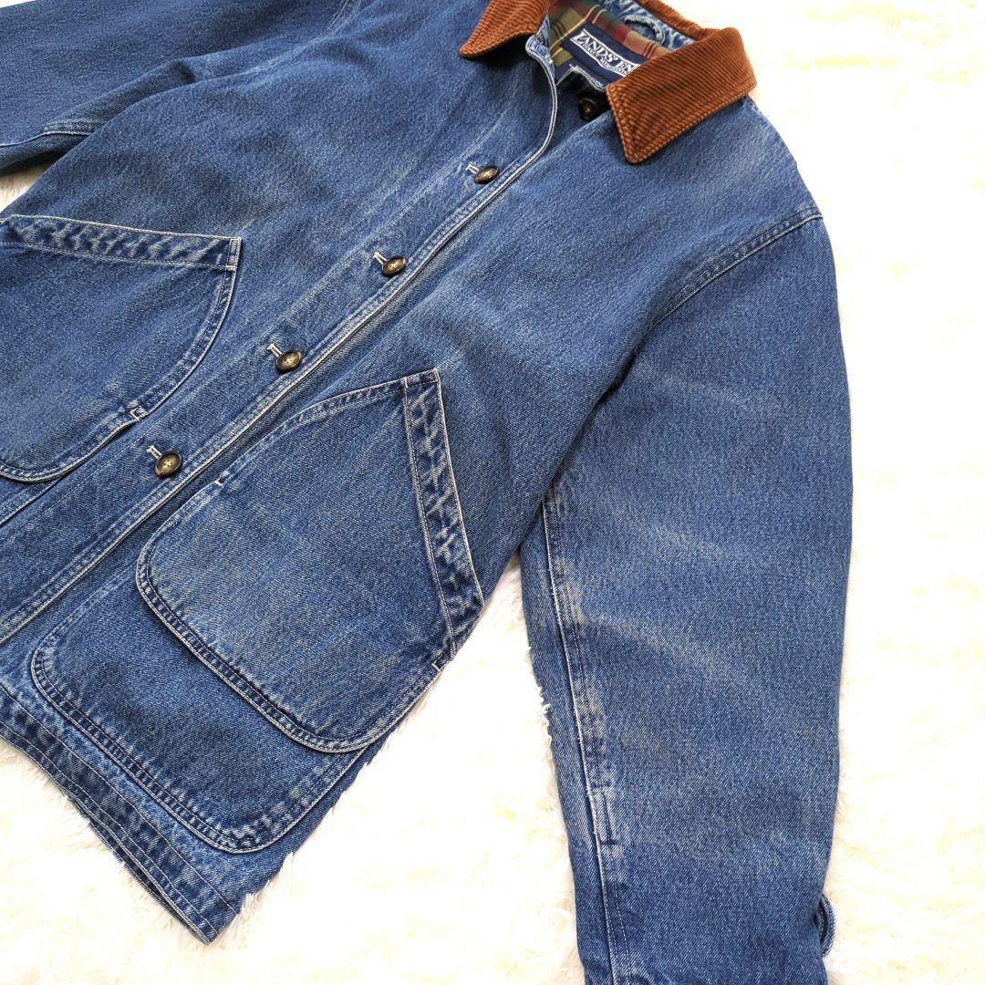 90s LANDS' ENDランズエンドデニムハンティングジャケットコーディロイ