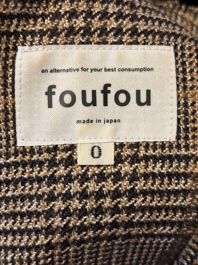 【foufou】グレンチェックラウンドカラーワンピース