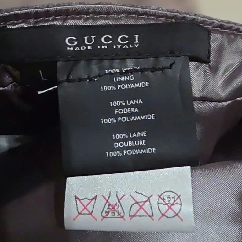 Gucci グッチ スタッズ付きベレー帽 グレー Lサイズ