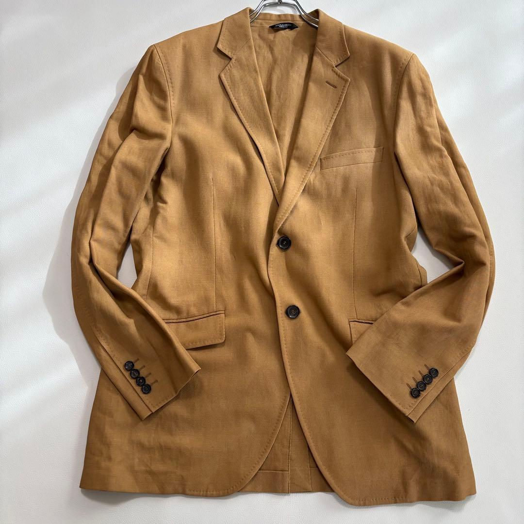 ドルチェアンドガッバーナ[3XLサイズ リネン混]テーラードジャケット ベージュ
