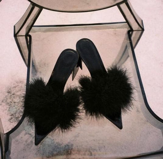 靴 Melt the Lady pointed toe fur mule 39