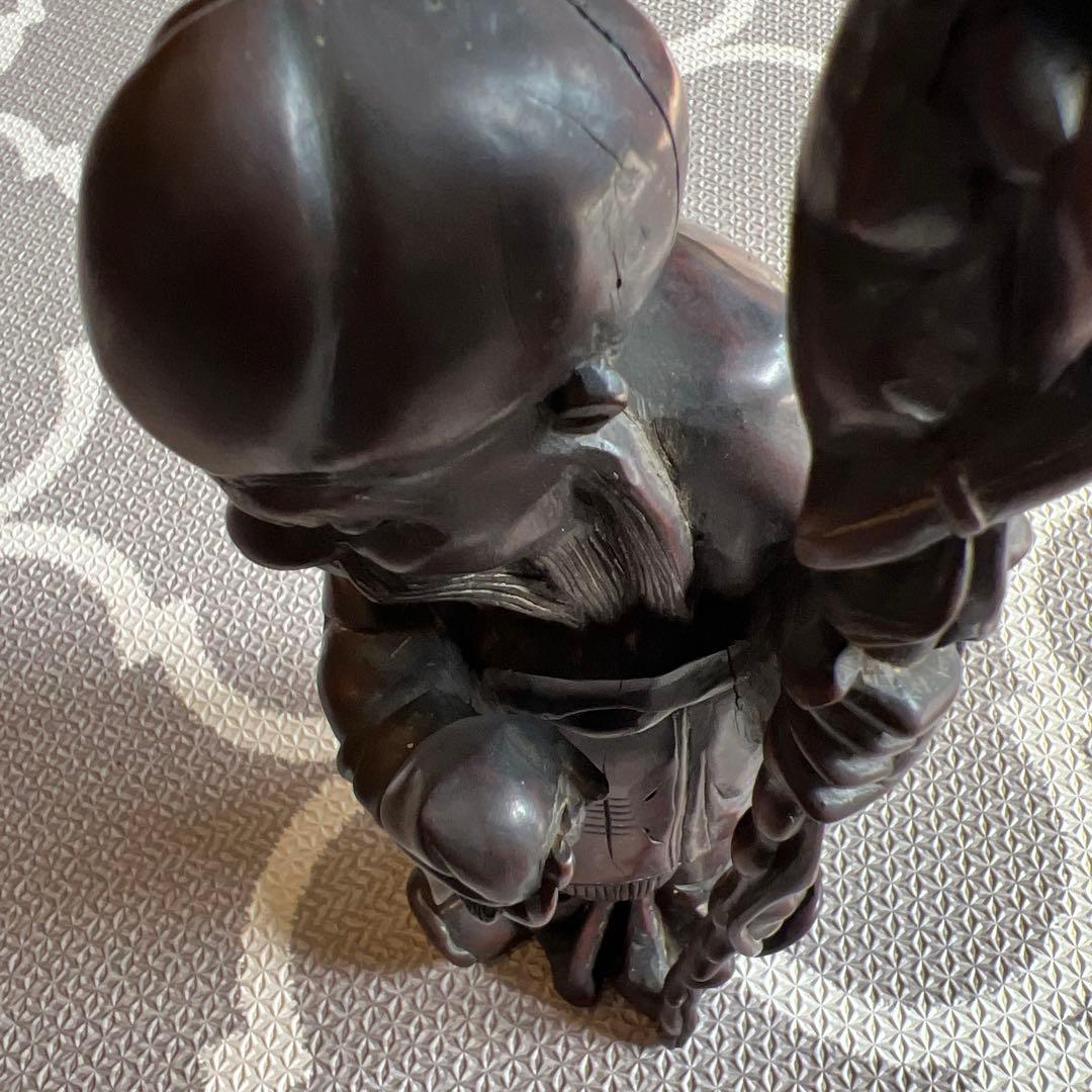 中国の道教の長寿神である寿老人　福禄寿　木彫り