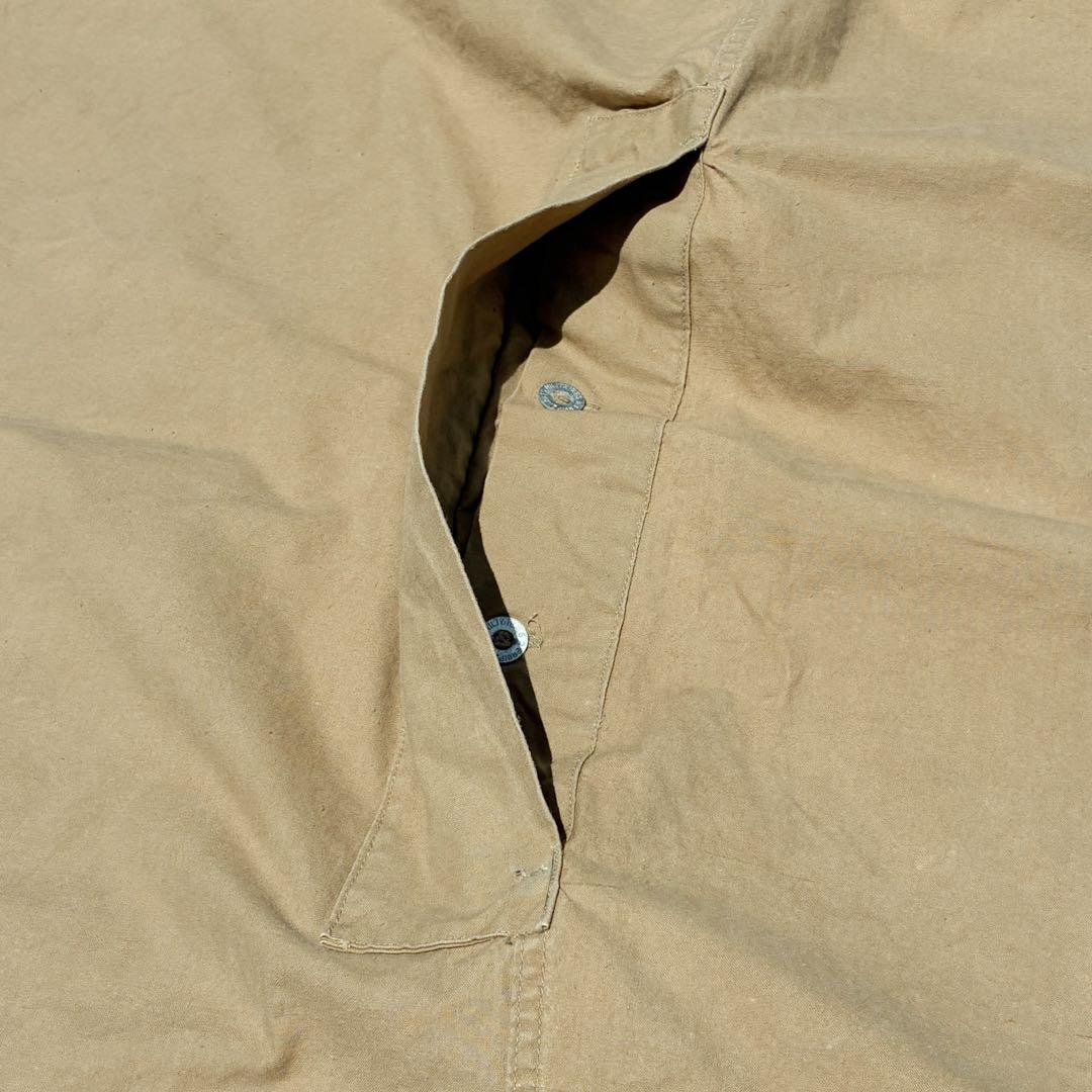 50s フランス軍 テントシェル タープ ポンチョパップテント カーキベージュ