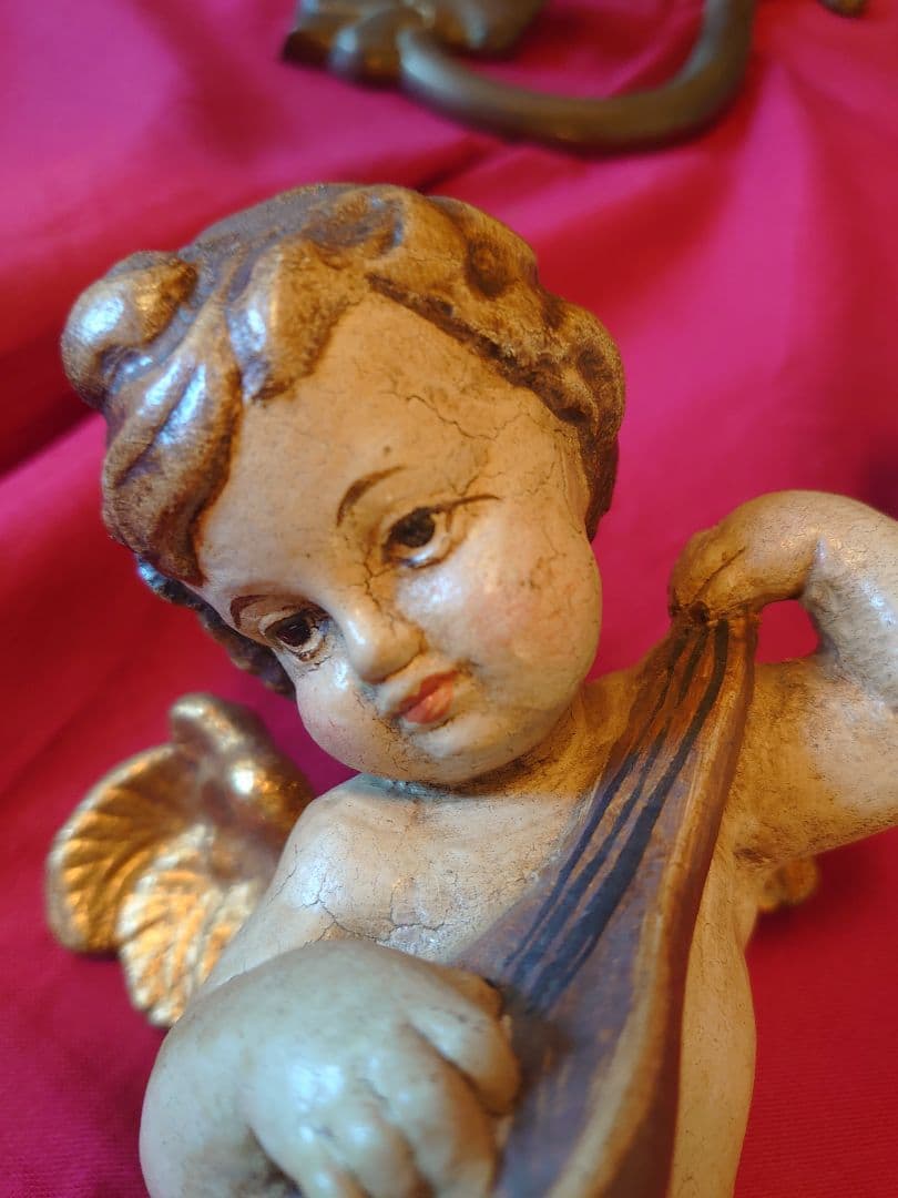 アンティーク オーストリア 天使ペア 壁飾り