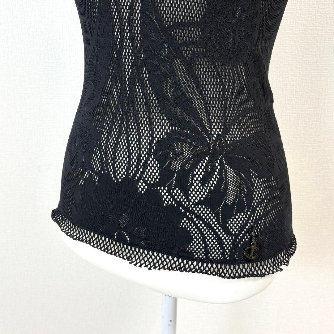 Just Cavalli ノースリーブトップス メッシュ 1 ブラック 蝶々