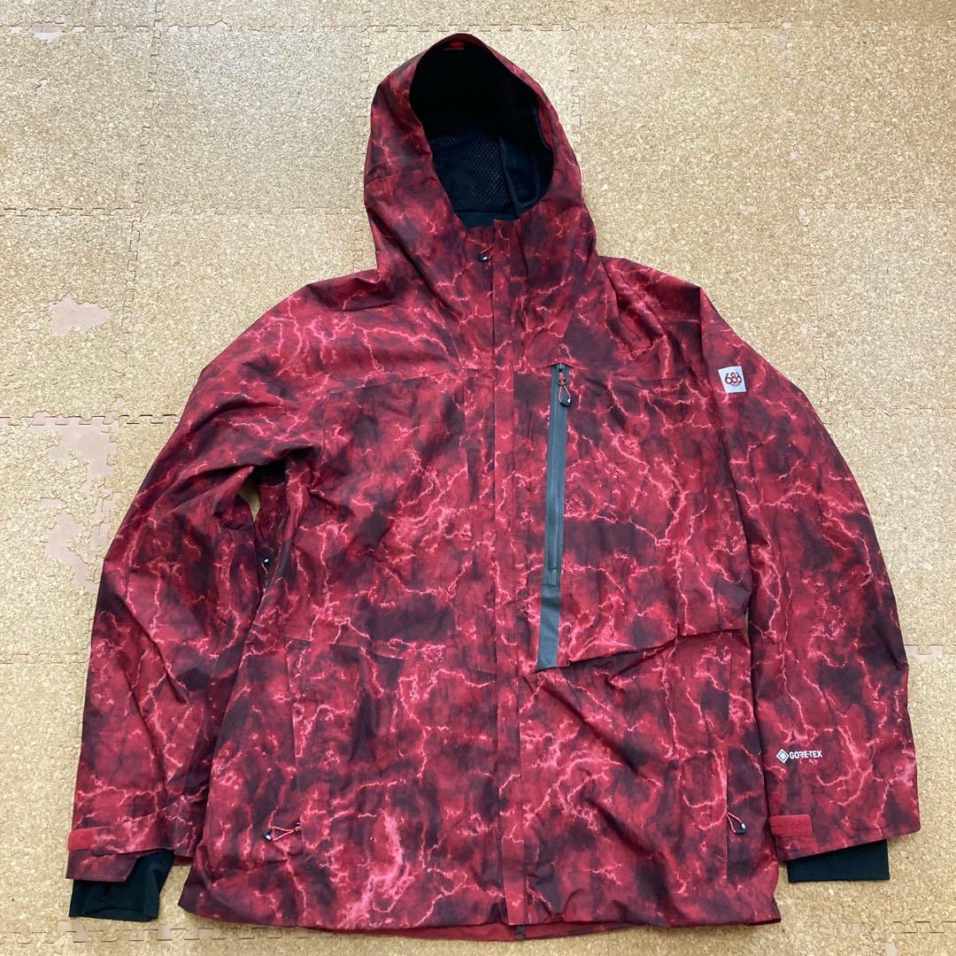 【美品】686ゴアテックスGORE-TEXスノボジャケット スノボXLメンズ赤柄