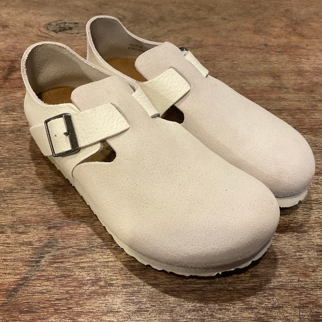 ほぼ新品！ビルケンシュトック ロンドン ホワイト レザー スエード サンダル