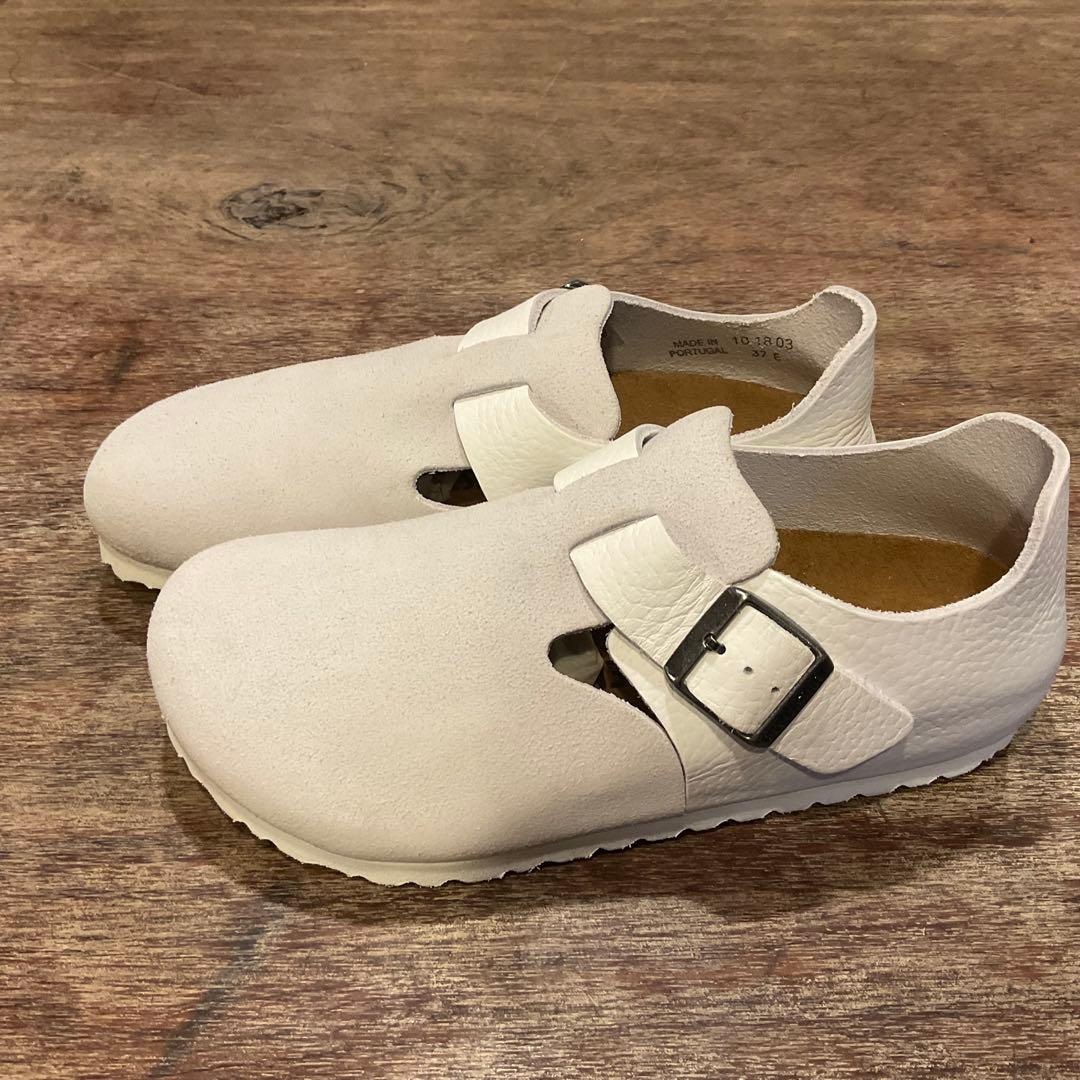 ほぼ新品！ビルケンシュトック ロンドン ホワイト レザー スエード サンダル