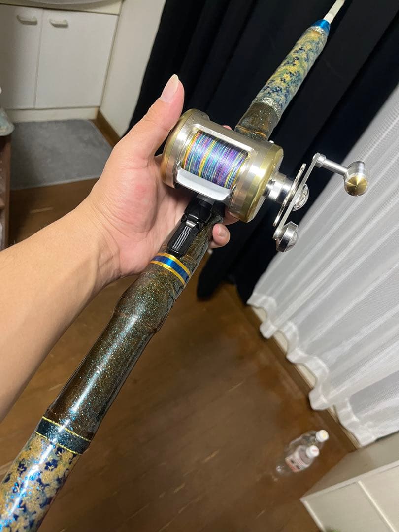 [ふらんく］伊勢海老竿　約　144cm 抜き差し仕様　和柄