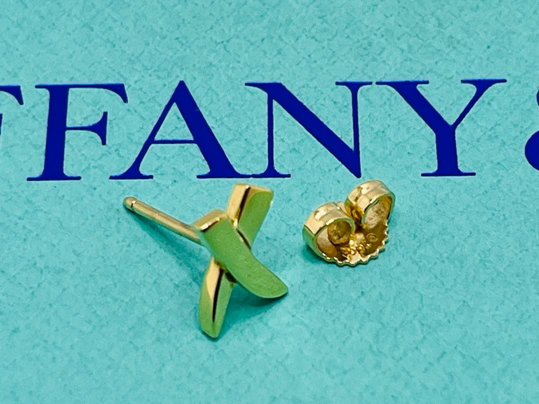 c881 美品　ティファニー　パロマピカソ　K18YG キス　X クロス　ピアス